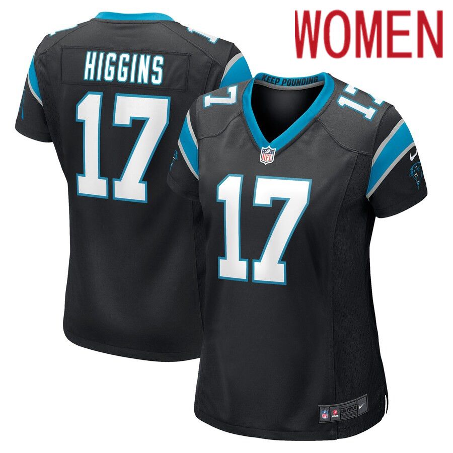 Women Carolina Panthers #17 Rashard Higgins Nike Black Game Player NFL Jersey